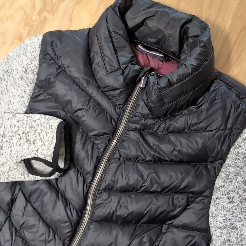 Tommy‎ Hilfiger Puffer Jacket Womans Sz S Black Down Packable Zip Coat EUC